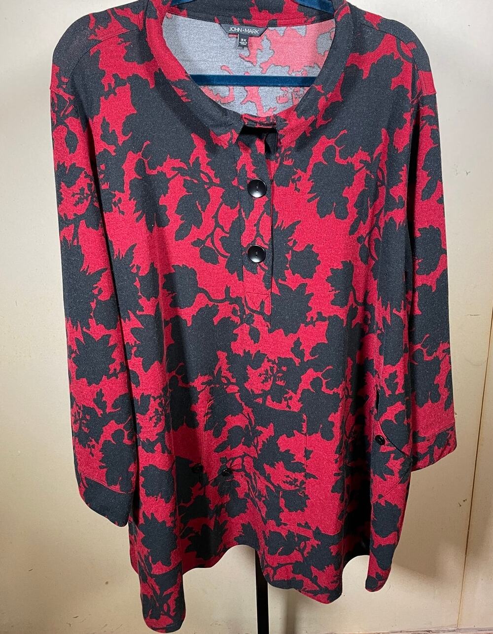 John Mark Red and Black Shirt Size 3X